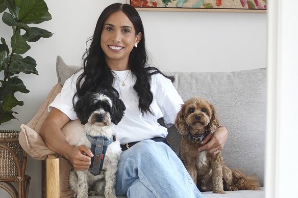 Shifra Bendet, with dogs Bruno, Ollie and Piper, says freezing her eggs around eight years ago took the pressure off making choices around her fertility.