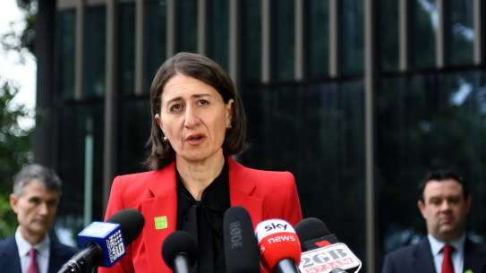Gladys Berejiklian is calling on NSW businesses to start thinking outside the square and help the coronavirus pandemic.