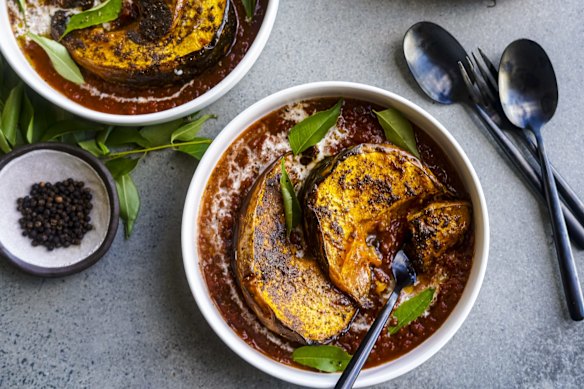 Garam masala and black pepper pumpkin curry.