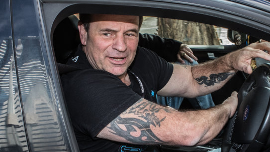 John Setka arrives at the meeting of CFMMEU shop stewards in Melbourne on Thursday.