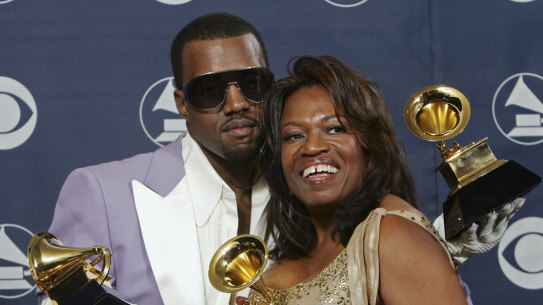 Kanye West and his mother Donda, pictured in February 2006.