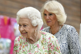 The Queen and Camilla, the Duchess of Cornwall, at the G7 summit in Cornwall in June. 