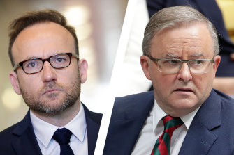 The Greens’ leader Adam Bandt and Labor leader Anthony Albanese.