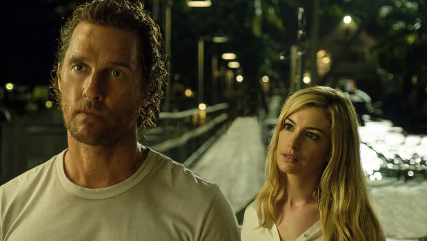 Matthew McConaughey and Anne Hathaway in a scene from "Serenity." 