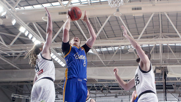 On target: Bullets' Cameron Bairstow splits United's defence.