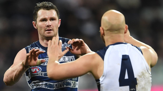 Ready to go: Geelong stars Patrick Dangerfield and Gary Ablett.