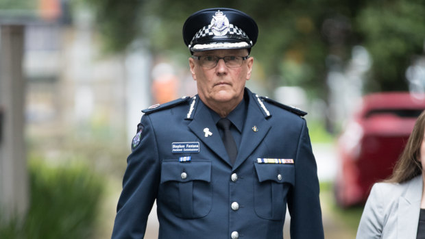 Assistant Police Commissioner Steve Fontana arrives at the Bourke Street massacre inquiry on Wednesday.