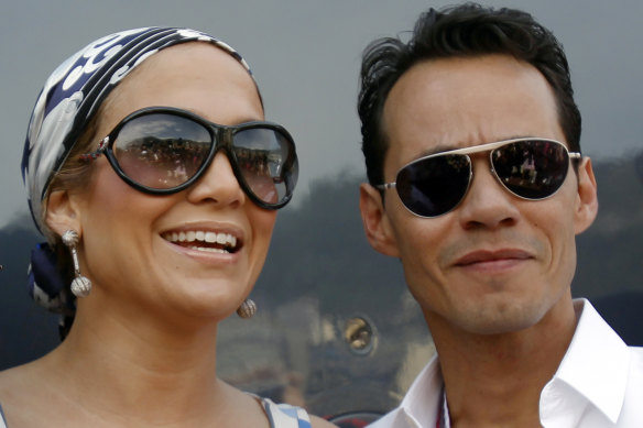 Lopez with her ex-husband and the father of her children, Marc Anthony.