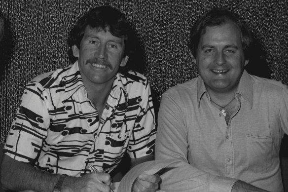With Ian Chappell in 1977.