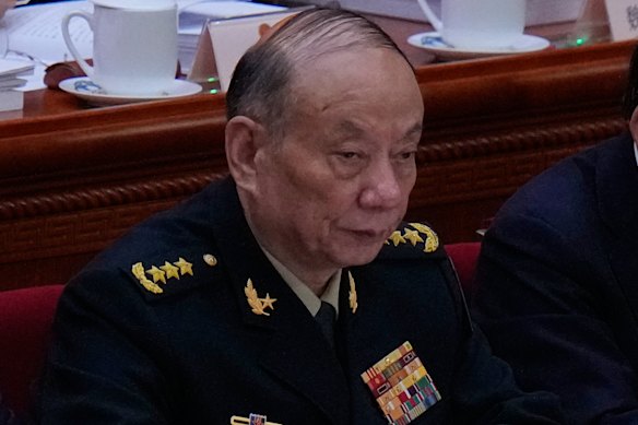 General Zhang Shengming during the opening session of the National People’s Congress at the Great Hall of the People, in Beijing in March.