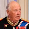 Norway’s King Harald gives a speech during a gala dinner in October 2025.