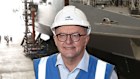 Prime Minister Anthony Albanese at the Austal shipyard in Perth on Sunday.