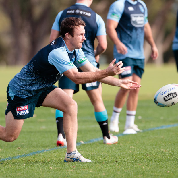 Unflappable: James Maloney has been a leader at training all week for the Blues.