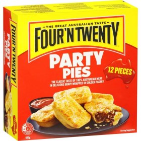 Four’N Twenty party pies.
