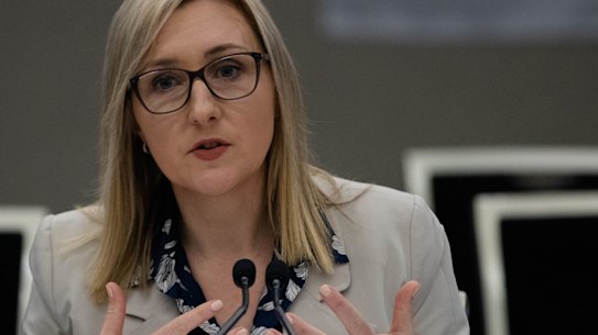 Investment NSW chief executive Amy Brown gives evidence to the upper house inquiry.