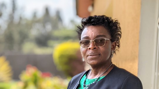 Rwanda’s leading opposition figure Victoire Ingabire pictured in her home in Kigali, where she lives under constant surveillance.