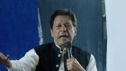 Former prime minister Imran Khan speaks during a rally in Lahore, Pakistan, in March.