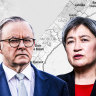 Under pressure on Hamas-Israel: Anthony Albanese and Penny Wong.