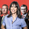The Morning Edition host Samantha Selinger-Morris (centre) with Kate McClymont, Peter Hartcher, David Crowe and Jacqueline Maley.