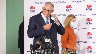 NSW Health Minister Brad Hazzard and Chief Health Officer Dr Kerry Chant on Sunday.