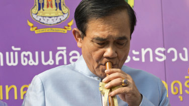 Thai Prime Minister Prayuth Chan-ocha, promoting Thai Heritage Conservation Day on Tuesday, looks the likely victor in the elections.