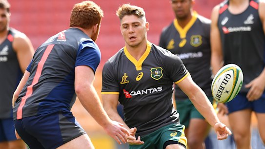James O'Connor in action during the Wallabies captains' run.