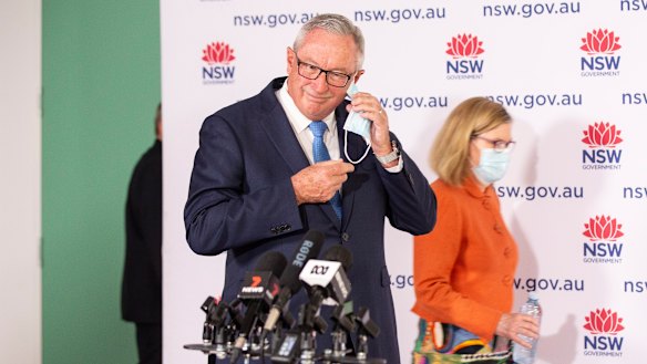 NSW Health Minister Brad Hazzard and Chief Health Officer Dr Kerry Chant on Sunday.
