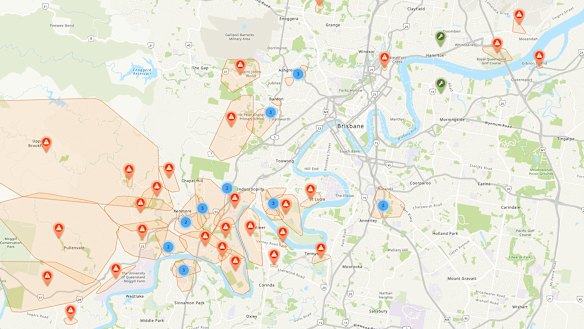 Energex was scrambling to restore power thousands of premises across Brisbane.
