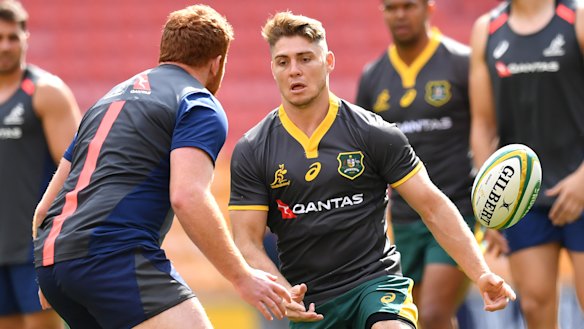 James O'Connor in action during the Wallabies captains' run.