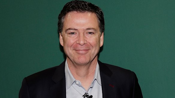 Former FBI director James Comey promotes his book in New York on Wednesday. 
