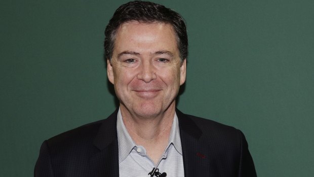 Former FBI director James Comey promotes his book in New York on Wednesday. 