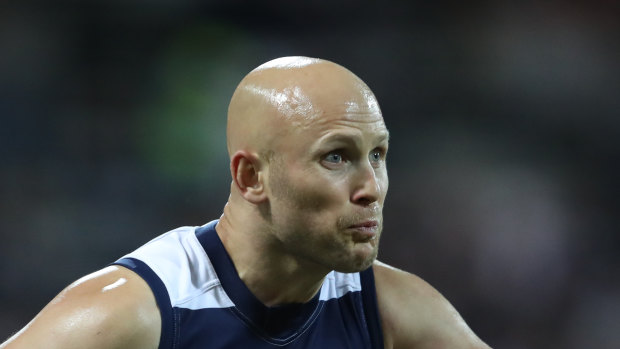 Vintage form: Gary Ablett stacked on five goal assists, two goals and 28 disposals against the Eagles.