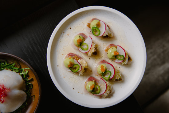 The kingfish in kimchi water at Soul Dining.