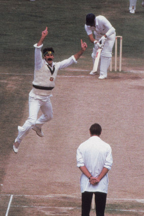 Those were the days: Australia's Dennis Lillee appeals as he traps English opener Geoffrey Boycott.