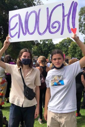 Nell Morris-Dalton (right) posted this photo on her Instagram page from the March 4 Justice.