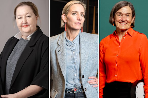 (From left) Former Powerhouse Parramatta boss Lisa Havilah; newly appointed interim chief executive Abbie Galvin; strategic adviser Louise Herron.