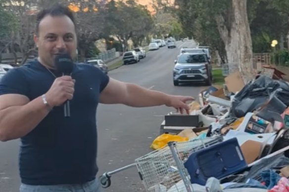 Adriano Valentino in an earlier video calling on the City of Parramatta to clean up illegally dumped rubbish.
