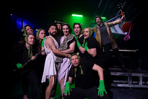 First performed in 405 BC, this new adaptation of The Frogs is a zippy 80 minutes of anarchy.