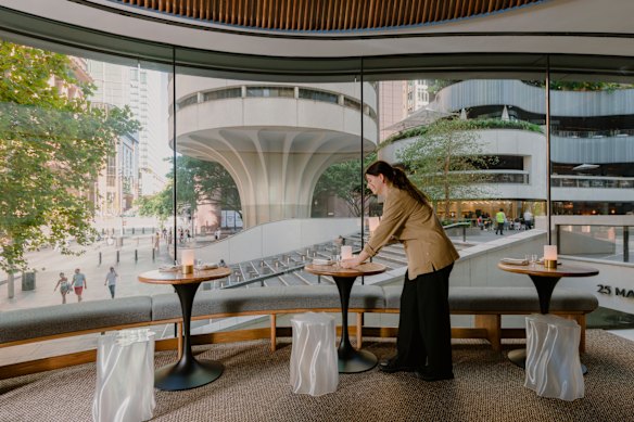 The upstairs dining room. 