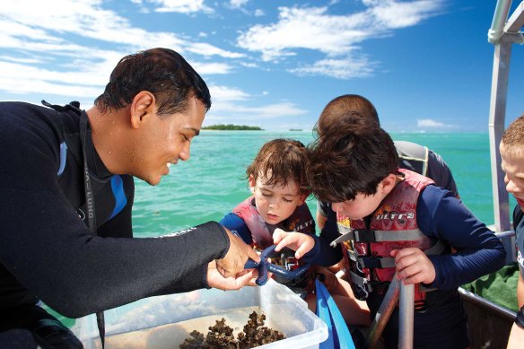 Kids can get a hands-on lesson in oceanography at Jean-Michel Cousteau Resort in Fiji. 