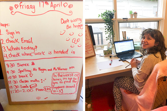 Sarah-Jane, 11, has loved sprucing up her whiteboard.