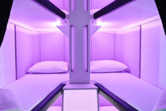 Air New Zealand’s new six-bed Skynest will start flying next year and can be booked in four-hour slots.