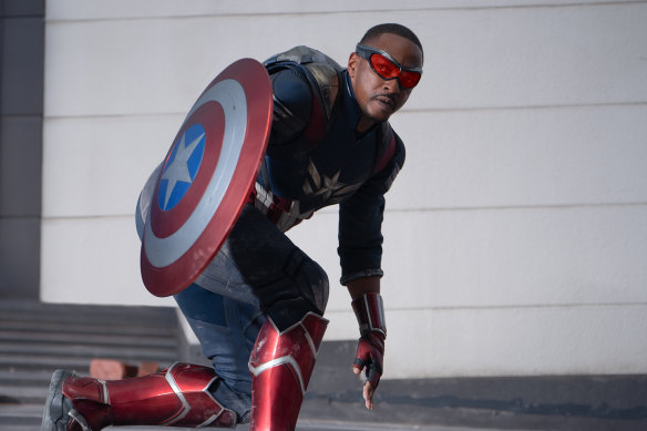 Anthony Mackie steps into the role of Captain America on the big screen for the first time.