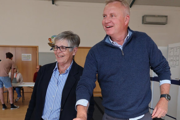 Jeremy Rockcliff, pictured with mother Geraldine, is Australia’s only state Liberal premier but won’t be able to govern Tasmania in his own right.