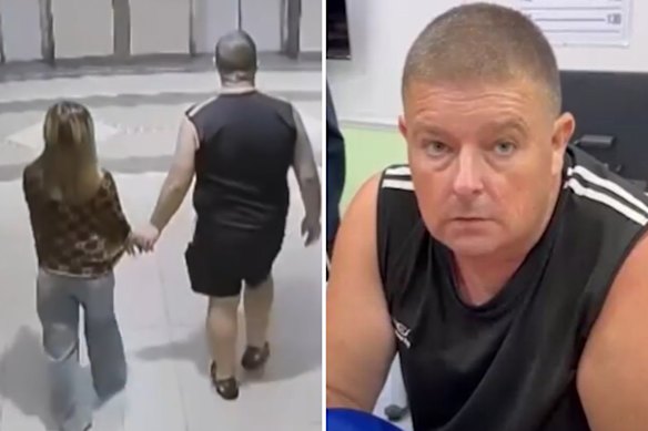 CCTV images show Donhomla with Simon Carman at his apartment complex.
