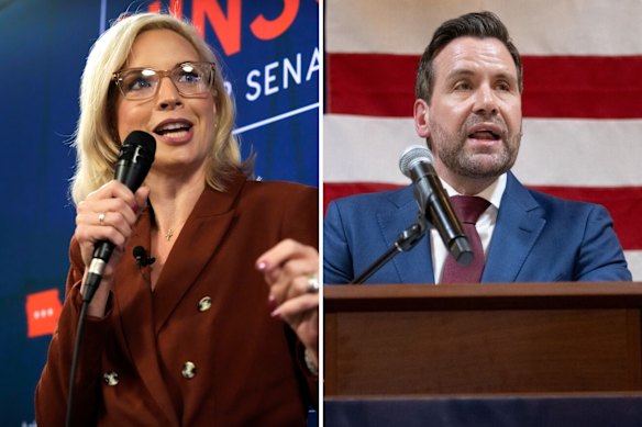 Republican Ashley Hinson (left) and Democrat Josh Turek are locked in a tight battle for the US Senate seat in Iowa.