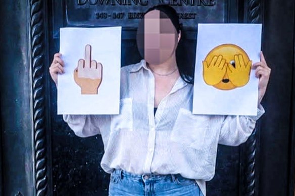 The woman was cross-examined about the emojis she used.