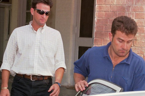 Mark Waugh and Mark Taylor appear to give evidence into alleged matchfixing, in 1998. 