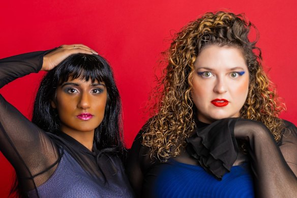 Vidya Rajan and Mel McGlensey idolise Greg at the Chinese Museum.