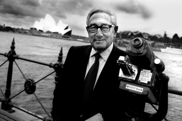 Henry Kissinger in Circular Quay, Sydney, in 1995.